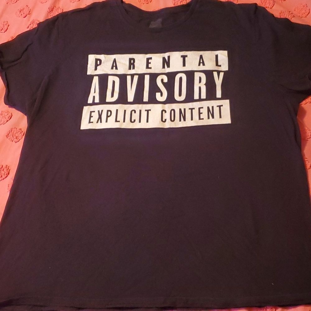 Parental Advisory Explicit Content T-Shirt Men's‎ 2XL Black & White